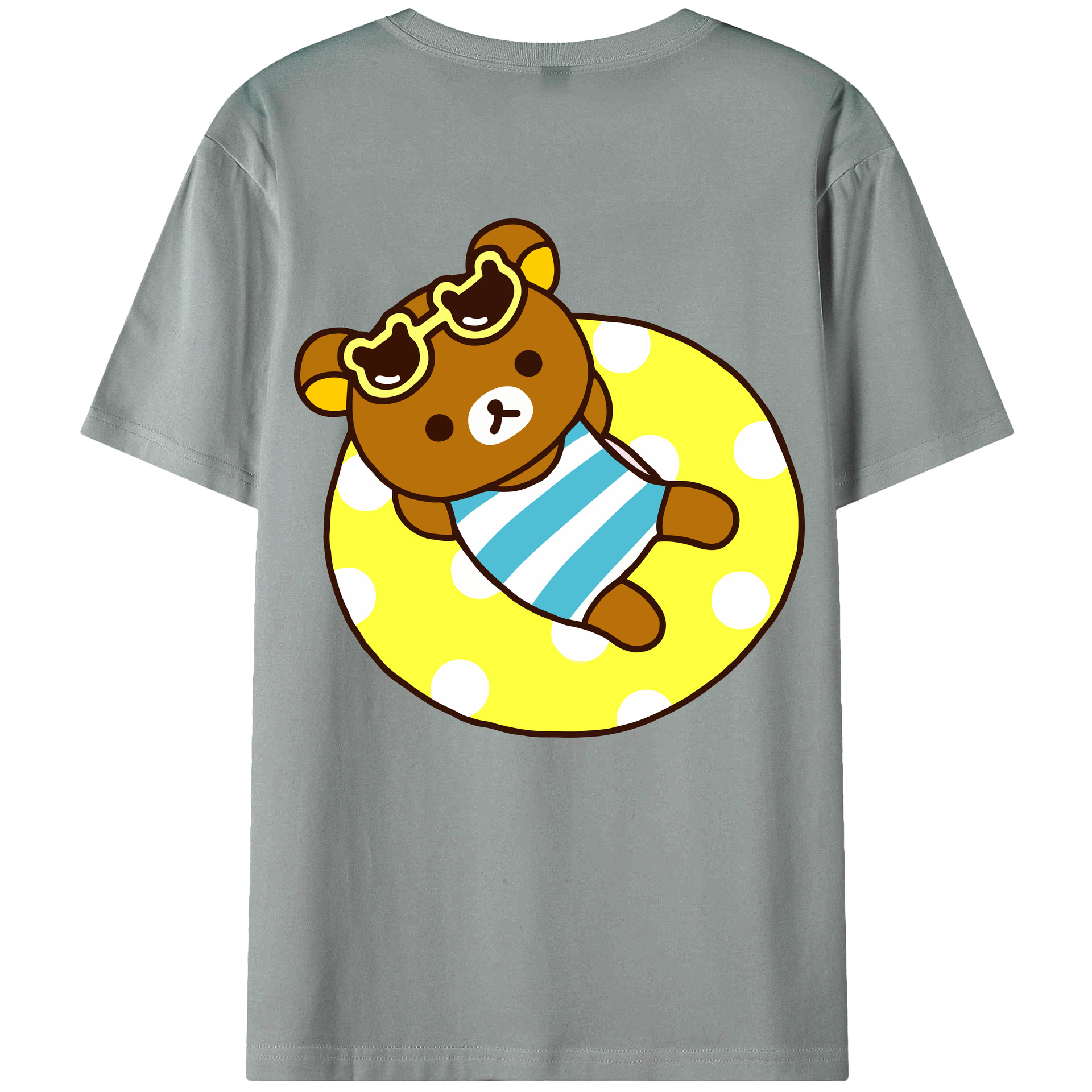 （画像用） リラックマ リラックマ キイロイトリ Rilakkuma Korilakkuma Kiiroitori 綿100％ メンズ半袖Tシャツ（バックプリント） 通気性